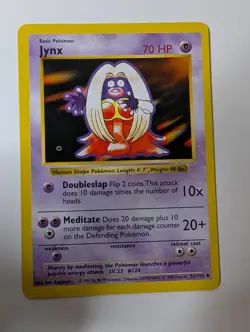 Jynx 31/102 Uncommon Base Set Shadowless Pokemon Lightly Played - Image 1