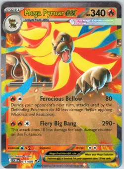 Mega Pyroar ex 015/086 Holo Double Rare Chaos Rising Pokemon NM - Image 1