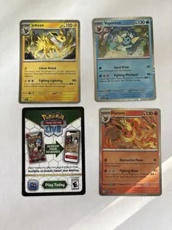Pokemon Black Star Promos - Flareon Vaporeon Jolteon 167 168 169 Cosmos Holos - Image 1