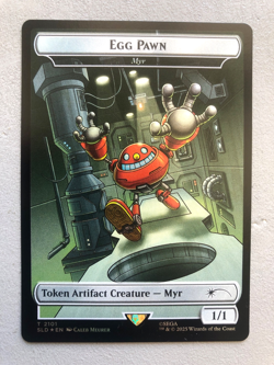 Mtg Carte Magic Secret Lair Sonic Hedgehog Egg Pawn Myr Token FOIL Eng NM - Image 1
