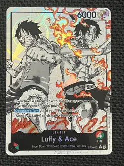 ST30-001 Luffy & Ace leader Alt Art (Parallel) One Piece Card Game ENGLISH - Image 1