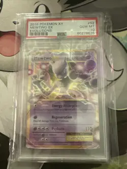 2016 POKEMON XY EVOLUTIONS #52 MEWTWO EX PSA 10 - Image 1