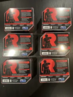 Pokemon Sealed Destined Rivals Team Rocket Tin Set of 3 New - Image 3