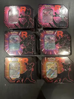 Pokemon Sealed Destined Rivals Team Rocket Tin Set of 3 New - Image 5