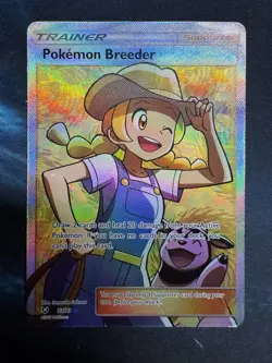 Pokemon Breeder 73/73 Shining Legends Holo Full Art Trainer Pokemon TCG Card - Image 1