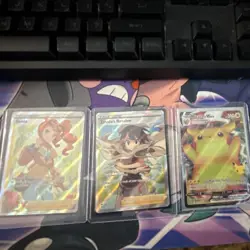 Pikachu VMAX TG17/TG30 Crown Zenith Holo Full Art 3-Card Lot + Trainers - Image 1