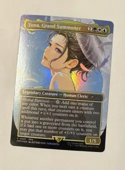 MTG 0001 Yuna, Grand Summoner Final Fantasy Borderless FOIL Magic the Gathering - Image 1