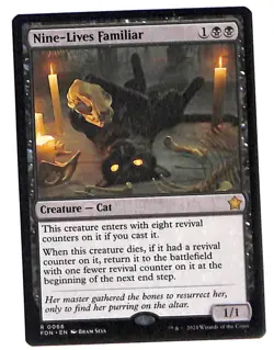 MTG Nine-Lives Familiar NM Magic Foundations FDN #0066 Rare Non-Foil Cat - Image 1