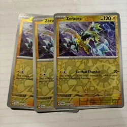 X3 2024 Pokemon Stellar Crown Zeraora #55 Rev Holo - Image 1