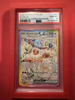 Eevee ex 167/131 Special Illustration Pokemon Prismatic Evolutions 🔥 PSA 10 🔥 - Image 1