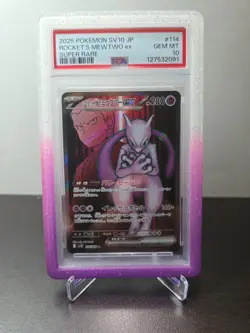 Pokemon Team Rocket's Mewtwo ex 114/098 Sv10 Super Rare Holo Japanese PSA 10 - Image 1