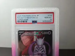 Pokemon Team Rocket's Mewtwo ex 114/098 Sv10 Super Rare Holo Japanese PSA 10 - Image 2