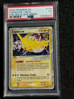 2004 POKEMON EX FIRE RED & LEAF GREEN #116 ZAPDOS EX-HOLO PSA 3 - Image 4
