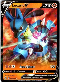 Lucario V 146/264 Holo V Rare Fusion Strike Pokemon Holo Near Mint - Image 1