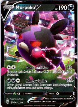 Morpeko V 095/172 Holo V Rare Brilliant Stars Pokemon Holo Near Mint - Image 1