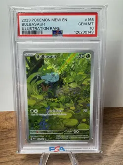 2023 POKEMON MEW EN-151 ILLUSTRATION RARE #166 BULBASAUR PSA 10 - Image 1