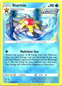 Starmie 053/264 Holo Rare Fusion Strike Pokemon Holo Near Mint - Image 1