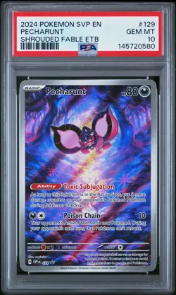 2024 POKEMON SVP EN-SV BLACK STAR PROMO #129 PECHARUNT PSA 10 - Image 1