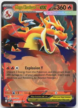 Mega Charizard Y ex 022/217 Double Rare Ascended Heroes Pokemon Near Mint - Image 1
