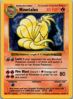 Pokemon TCG Ninetales 12/102 Base Holo MP - Image 1