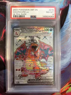 2023 POKEMON OBF EN-OBSIDIAN FLAMES ULTRA RARE #215 CHARIZARD EX PSA 8 - Image 1