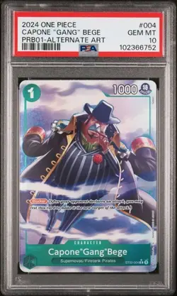 2024 ONE PIECE PRB01-PREMIUM BOOSTER ALTERNATE ART 004 CAPONE "GANG" BEGE PSA 10 - Image 1