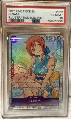 Bandai 2025 One Piece CCG O-Nami OP05-062 Illustration Box Vol.1 Foil EN PSA 10 - Image 1
