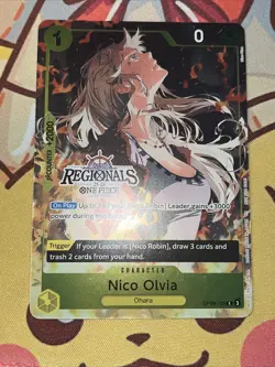 One Piece CCG Nico Olivia Online Regionals 25-26 Op09-016 NM English - Image 2