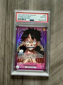 Bandai One Piece Monkey D. Luffy OP05-060 Leader Foil Alternate Art PSA 10 - Image 1