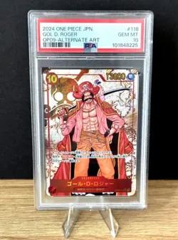 One Piece Op09 #118 Gol D Roger Alternate Art alt Secret Rare PSA 10 - Image 1