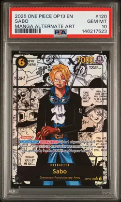 Sabo OP13-120 PSA 10 English Manga Alternate Art Carrying On His Will One Piece - Image 1