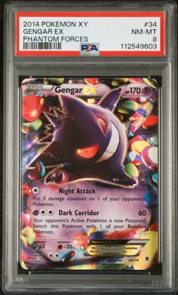 Pokemon Karte - Gengar EX Fullart 34/119 Holo 2014 XY Phantom Forces - PSA 8 - Image 3