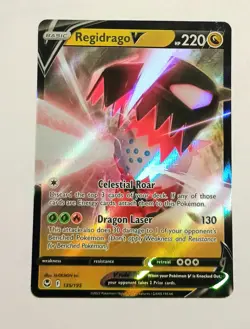 Regidrago V Ultra Rare Holo 135/195 Pokemon Sword And Shield Silver Tempest - Image 1