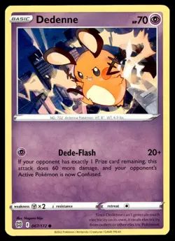 Dedenne 67/172 Pokemon Card Brilliant Stars Common 70 HP Near Mint Y2 - Image 1