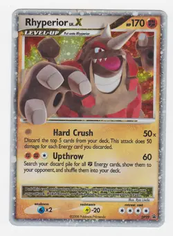 Rhyperior LV.X DP29 Diamond & Pearl Black Star Promo Pokemon Card LP/MP Raw - Image 1