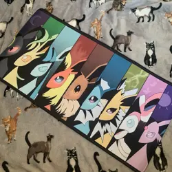 Eeveelutions Rubber Playmat Play Mat Tcg Trading Card Game Pokemon Desk Mouse - Image 1