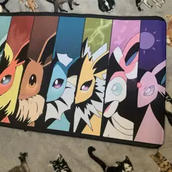 Eeveelutions Rubber Playmat Play Mat Tcg Trading Card Game Pokemon Desk Mouse - Image 3