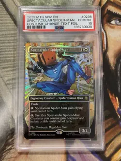 MTG Spectacular Spider-Man #0236 Costume Change (Bag Man) Textured Foil - PSA 10 - Image 1