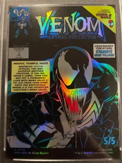 Eddie Brock/Venom Lethal Protector - MtG Spiderman Borderless Foil 0233 PSA 10! - Image 4