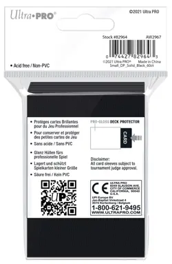 60 Ultra Pro Small Black Gloss Card Sleeves Deck Protectors game yugioh tcg ccg - Image 2