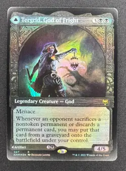 MTG Tergrid God of Fright Showcase Foil Rare 307 NM Kaldheim Double‑Faced - Image 1