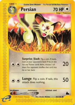 Persian 42/144 Uncommon Skyridge Pokemon Near Mint - Image 1