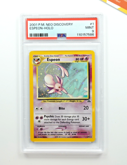 Pokemon PSA 9 Espeon #1 Holo Neo Discovery 2001 English - Image 1