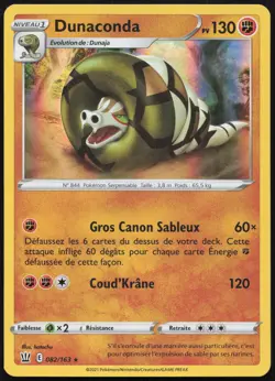 Carte Pokemon Dunaconda 082/163 Holo Styles de Combat Francais - Image 1