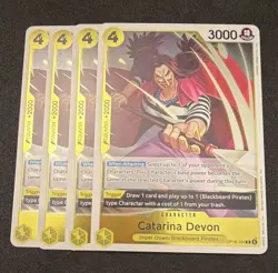 Playset Bandai One Piece TCG Catarina Devon OP16-104 Special Yellow English x4 - Image 1