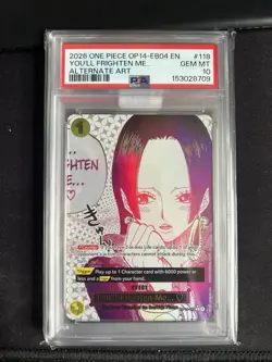 Bandai One Piece You'll Frighten Me... Alt Art Foil Rare OP14-118 PSA 10 - Image 1