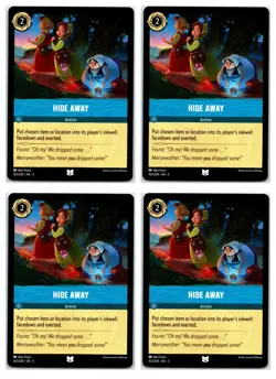 #163 Hide Away - Uncommon - Sapphire PLAYSET x4 Lorcana Shimmering Skies 4x - Image 1