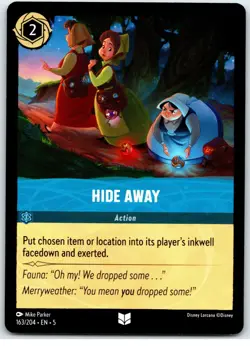 #163 Hide Away - Uncommon - Sapphire PLAYSET x4 Lorcana Shimmering Skies 4x - Image 2