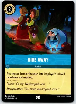 #163 Hide Away - Uncommon - Sapphire PLAYSET x4 Lorcana Shimmering Skies 4x - Image 4