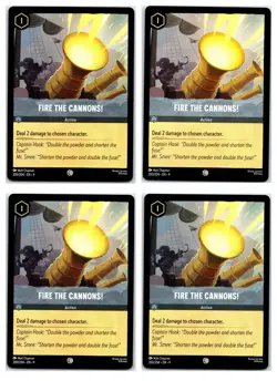 #200 Fire the Cannons! Common Steel PLAYSET x4 2025 Disney Lorcana Fabled 4x - Image 1